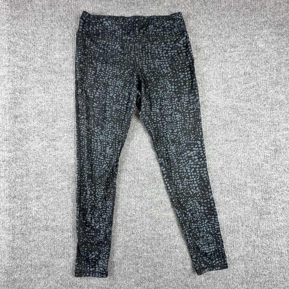 C9 Champion Leggings Womens Large Black Spotted Ankle DuoDry Yoga Stretch Pants